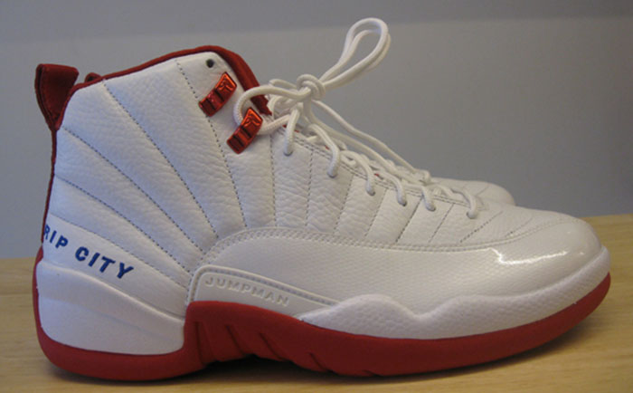 Rip Hamilton's Air Jordan XII 12 White/White-Red Detroit Pistons Home PE (1)