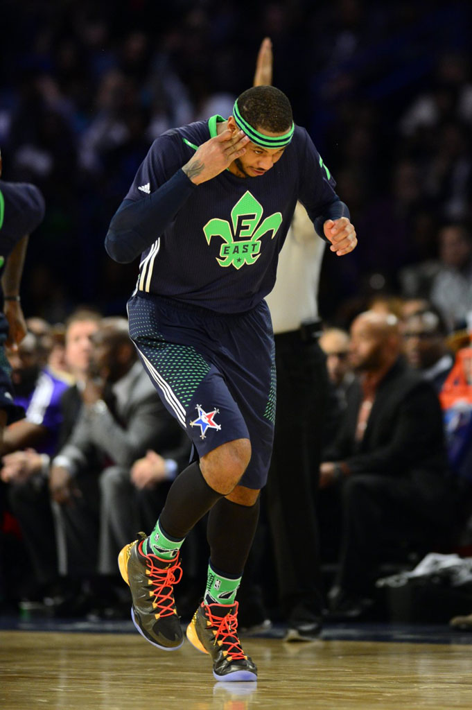 Carmelo Anthony wearing Jordan Melo M10 All-Star