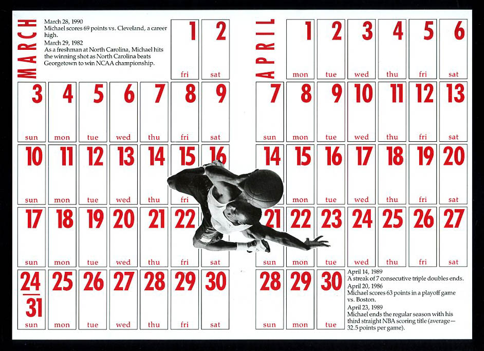 1991 air jordan flight club calendar