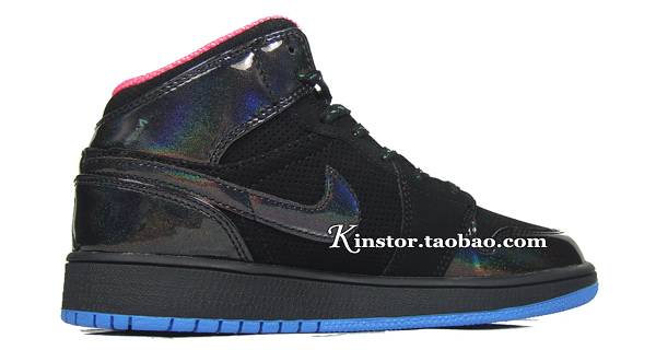 Air Jordan 1 Phat Girl's Black Spark Blue Crystal 454659-001