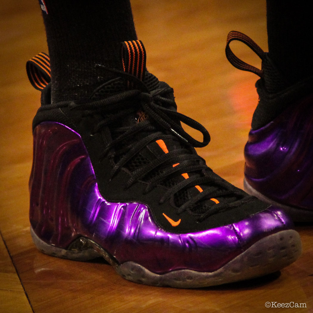 Markieff Morris wearing Nike Air Foamposite One Suns