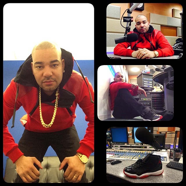 DJ Envy wearing Air Jordan XI 11 Black/Red
