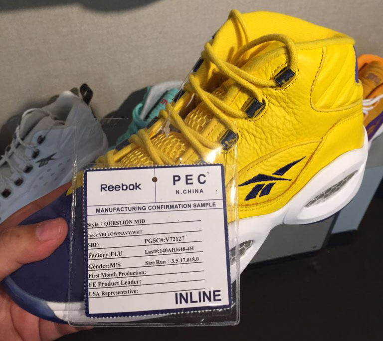 reebok question jaune