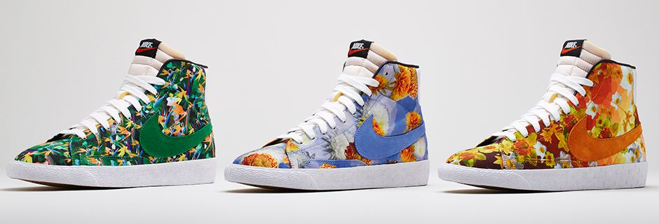 nikes with flowers on them