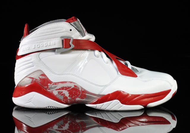 white and red jordan 8