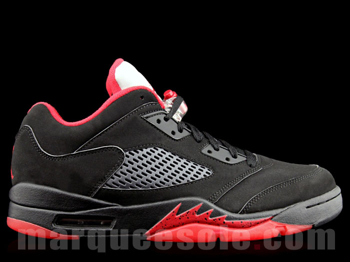 jordan 5 low black and red