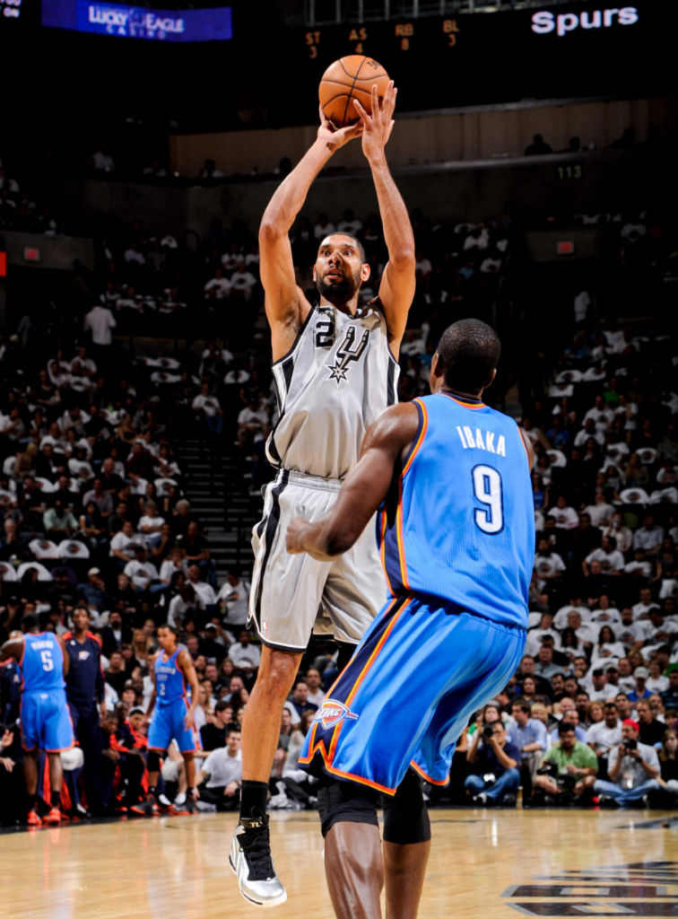 Tim Duncan wearing adidas Flight Path PE