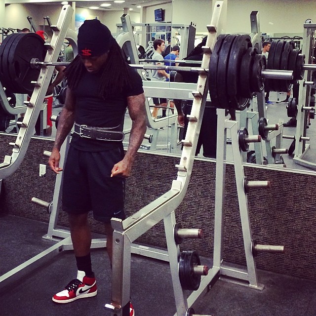 Ace Hood wearing Air Jordan I 1 Bulls