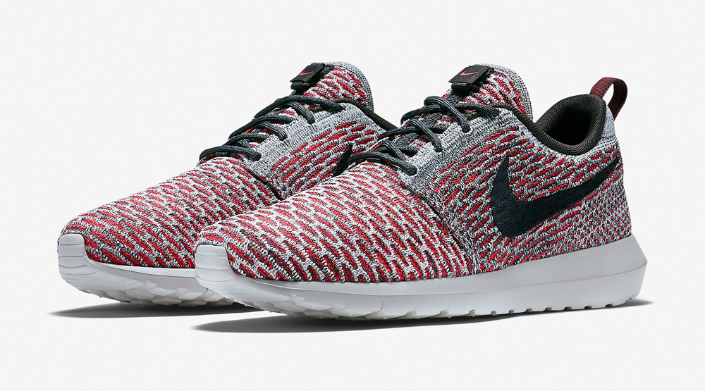 nike roshe run red grey