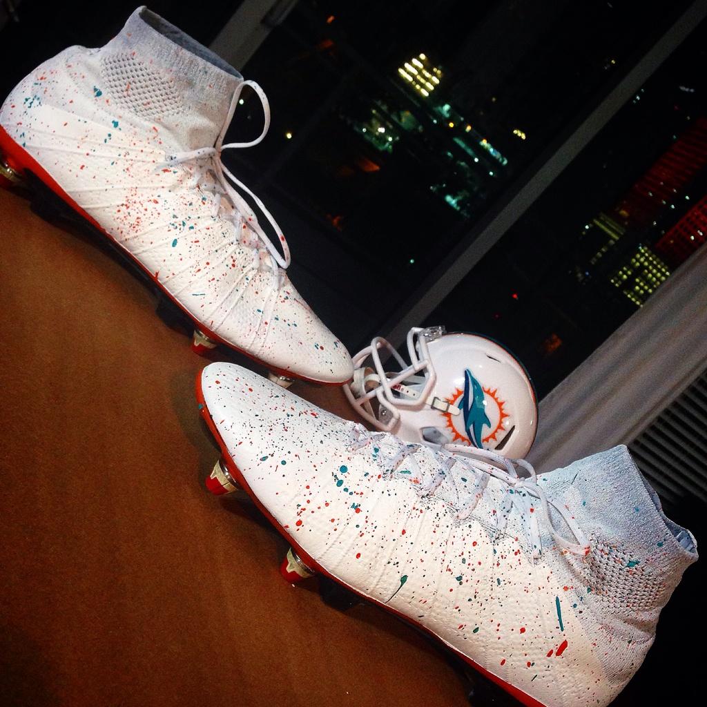 Cortland Finnegan wearing Nike Mercurial Superfly Dolphins by Soles by Sir (1)