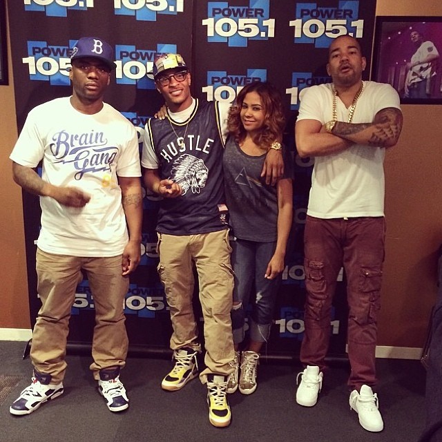 Charlamagne wearing Air Jordan VI 6 Olympic; DJ Envy wearing Nike Air Force 1