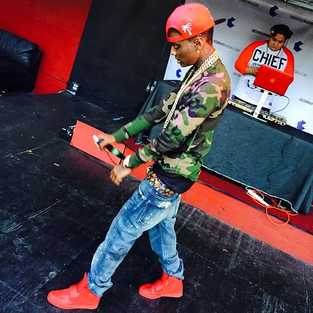 Soulja Boy wearing Nike Flystepper 2K3 Red October