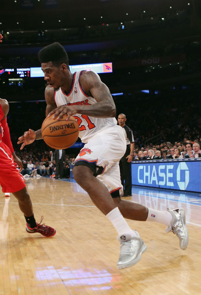 Iman Shumpert wearing adidas Rose 3 Low The Bean