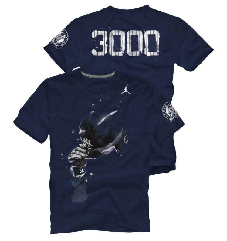 DEREK JETER DJ3K New York Yankees 3000 Hits Nike Jordan Brand T-Shirt Size  XL