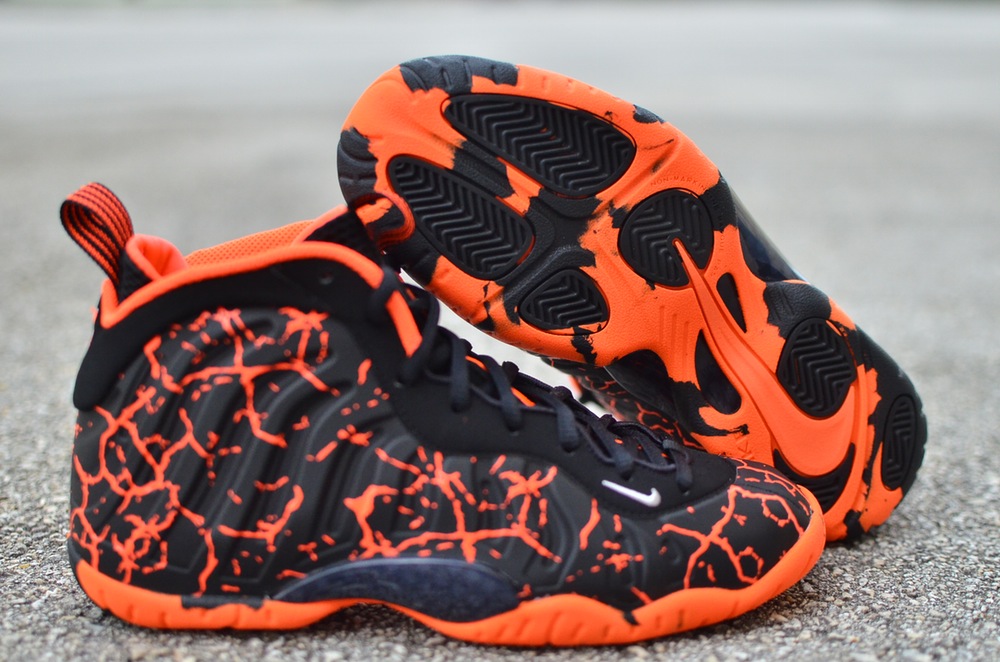 nike foamposite orange and black