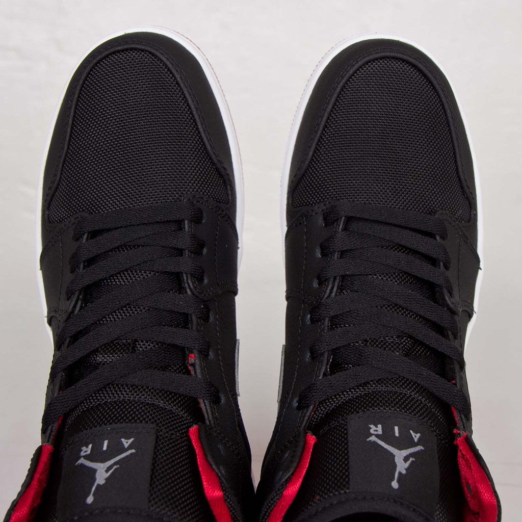 Air Jordan 1 Mid Black/Cool Grey-Gym Red 554724-004 (6)