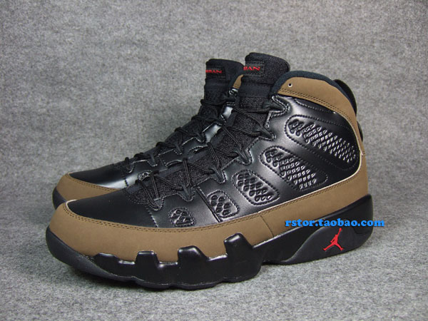 olive green and black jordan 9