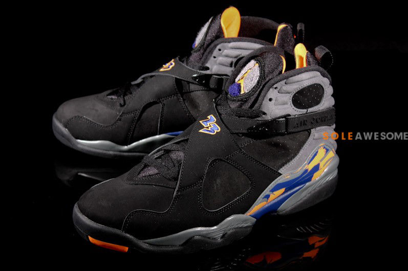 navy blue and orange jordan 8