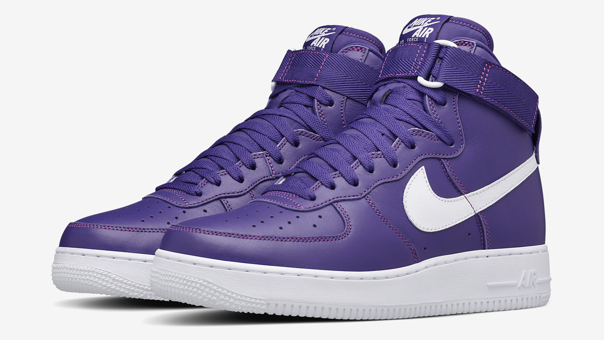 white and purple nikes