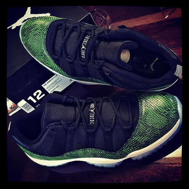 DJ Skee Picks Up Air Jordan XI 11 Low Green Snake