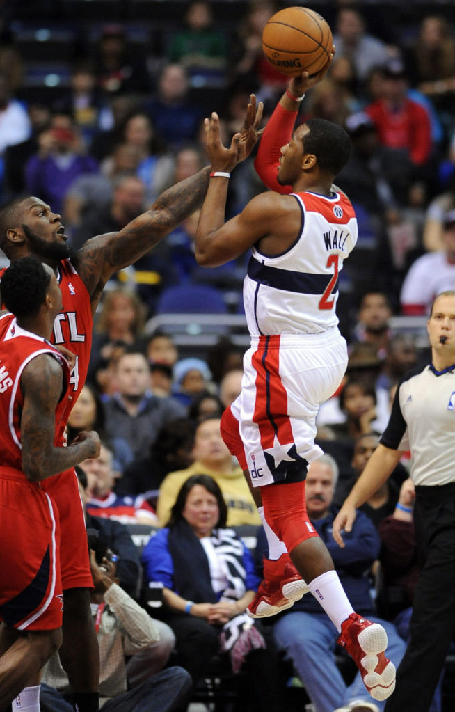 John Wall wearing adidas Top Ten 2000 Red Navy (6)