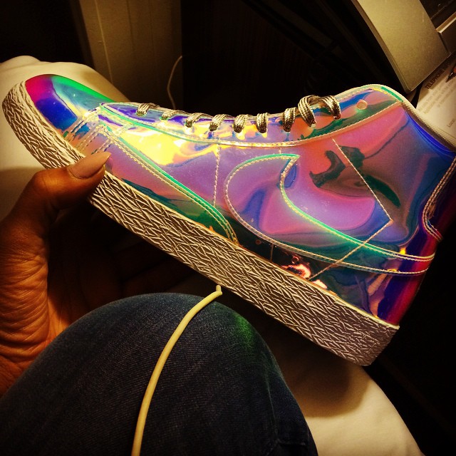 Christina Milian Picks Up Nike Blazer Mid Iridescent