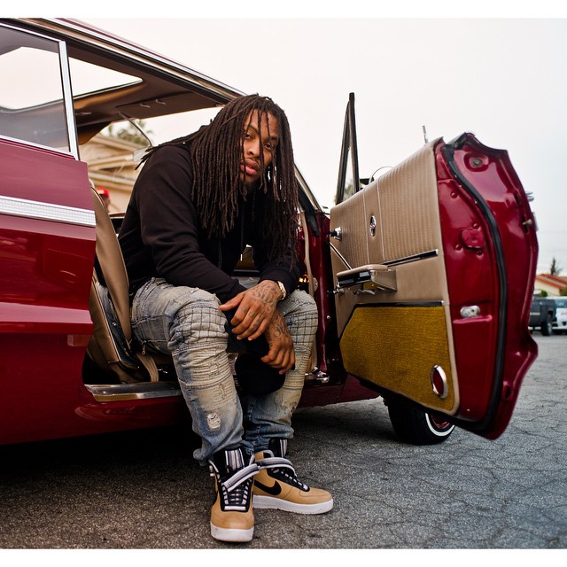 Waka Flocka Flame wearing Nike Air Force 1 High RT Tan