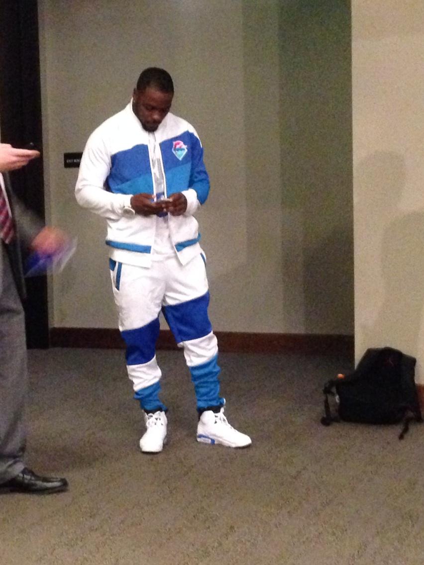 Perrish Cox wearing Air Jordan VI 6 Sport Blue