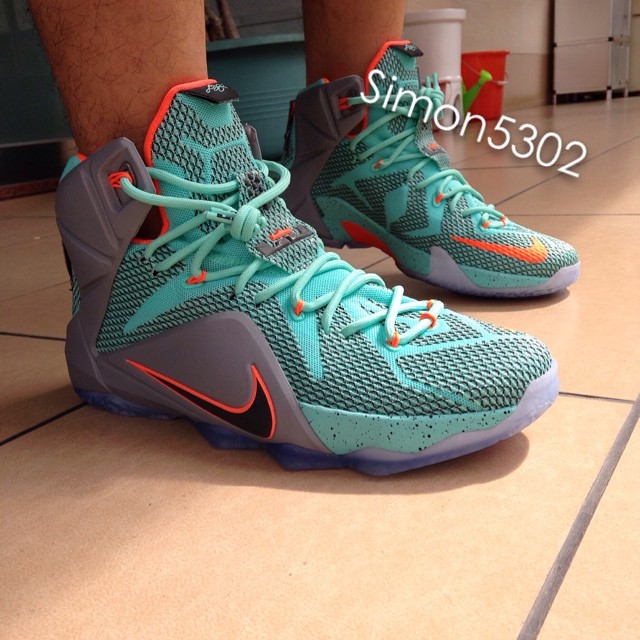 Nike LeBron XII 12 Teal/Grey-Orange Sample (16)