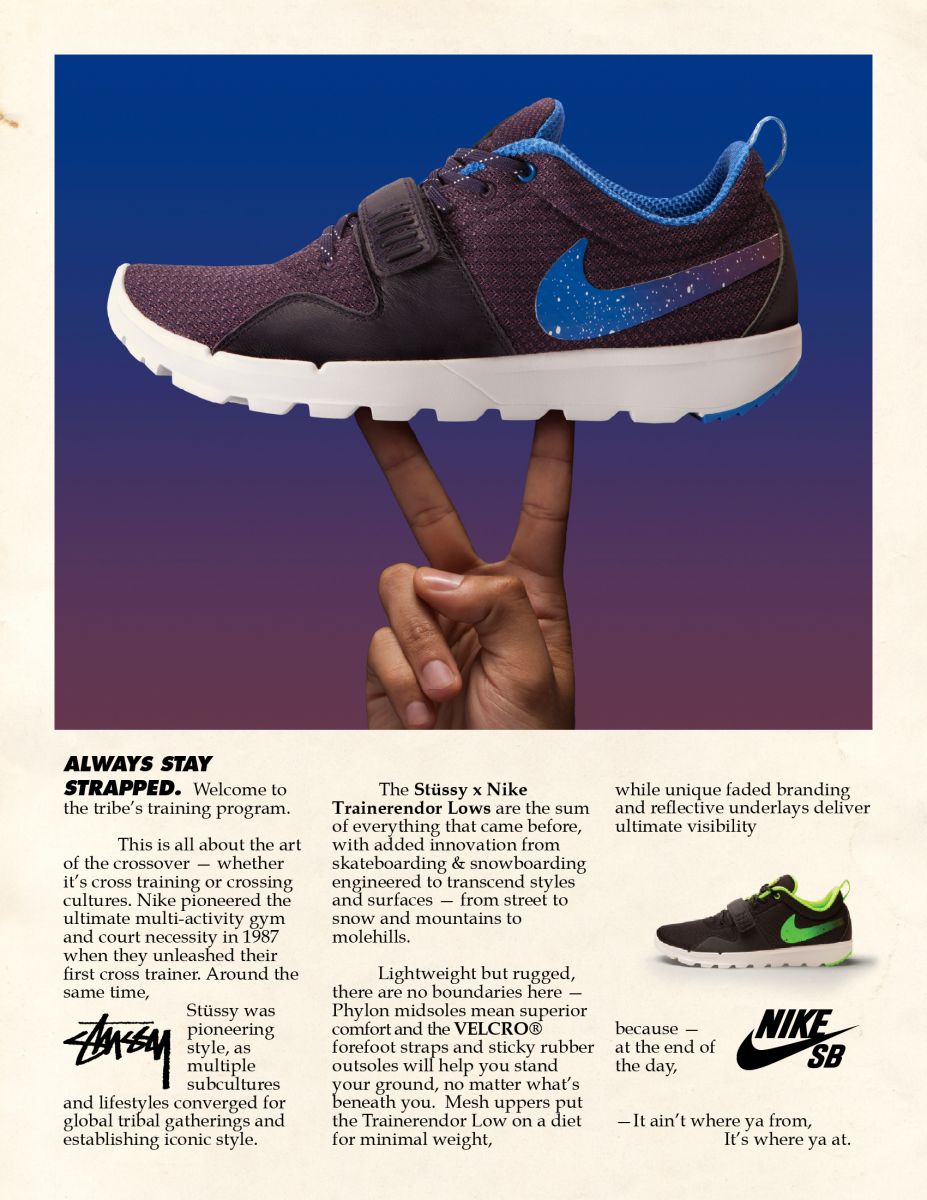 Official look at the Stussy x Nike SB Trainerendor Collection