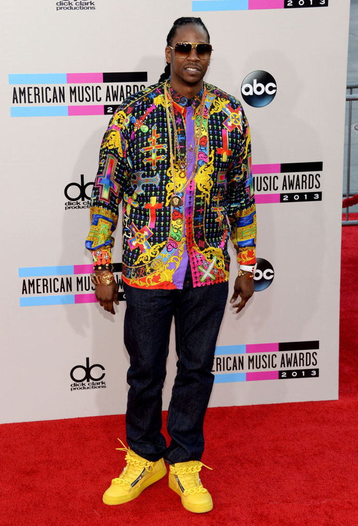 2 Chainz wearing Giuseppe Zanotti Yellow Chain Sneakers