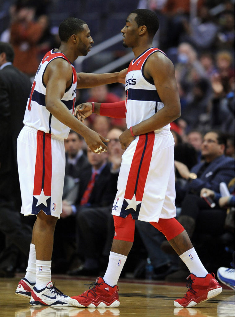 John Wall wearing adidas Top Ten 2000 Red Navy (9)