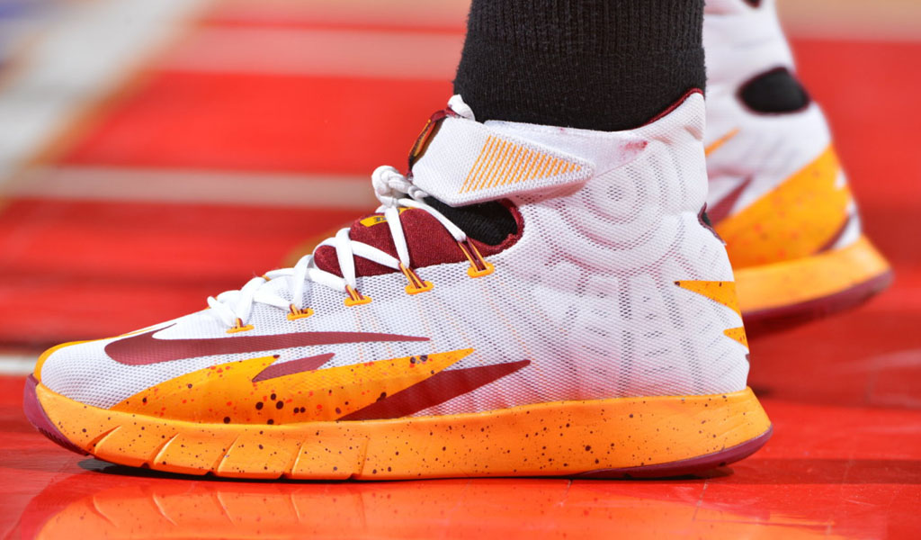 Kyrie Irving wearing Nike Zoom HyperRev Cavs PE