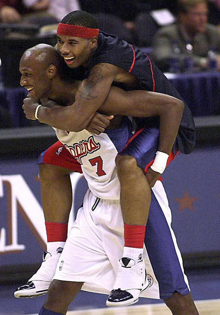 Quentin Richardson wearing Air Jordan XVI 16 Los Angeles Clippers Home PE