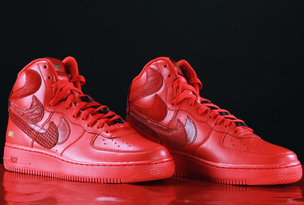 air force ones with red check