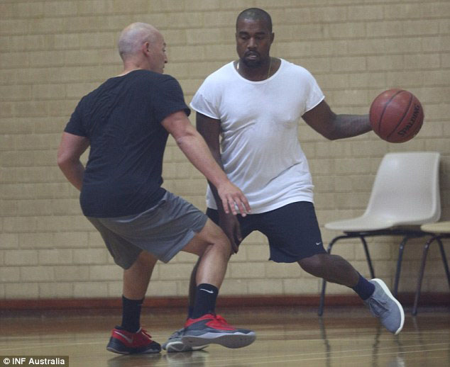 Kanye West Hoops in adidas Pure Boost Complex