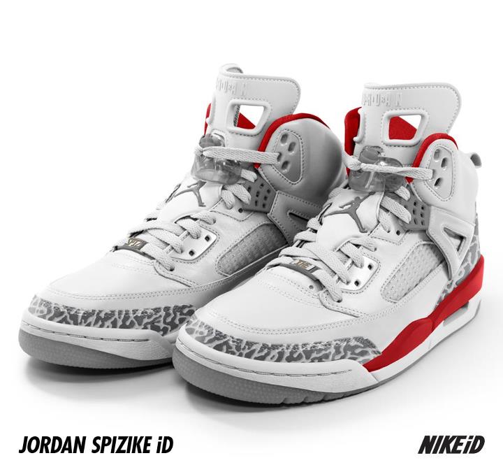 Jordan Spiz'ike NIKEiD White Grey Red (5)