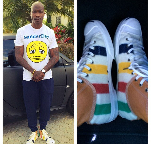 Chad Johnson wearing Hudson's Bay Company x Converse Jack Purcell