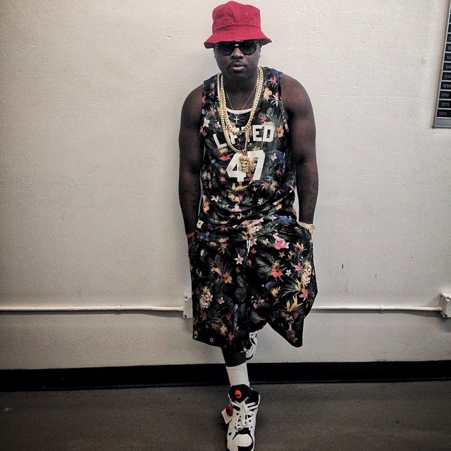 Troy Ave wearing Reebok Blacktop Battleground