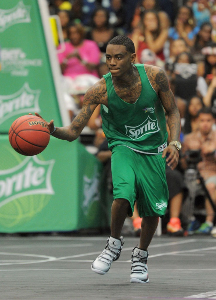 Soulja Boy wearing Air Jordan XX8 28 SE Pure Platinum