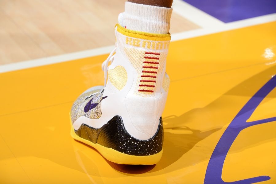 SoleWatch: Kobe Bryant Wears Nike Kobe 9 Elite 'Lakers' PE