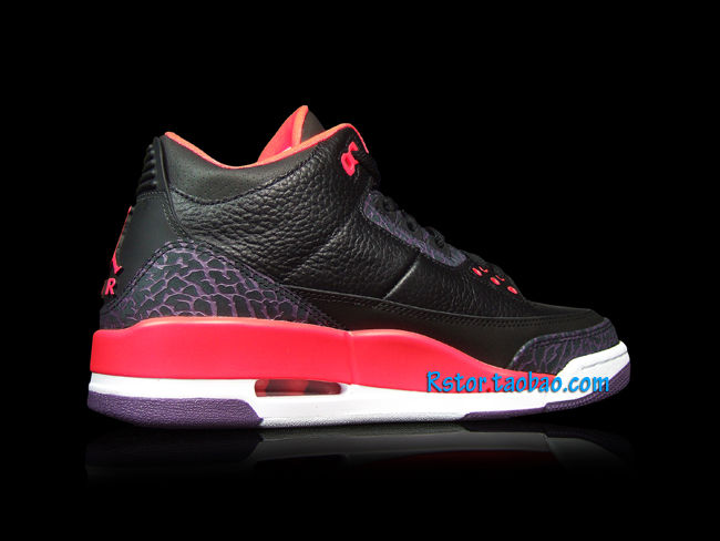 Air Jordan III 3 Black Crimson Purple 136064-005 (3)