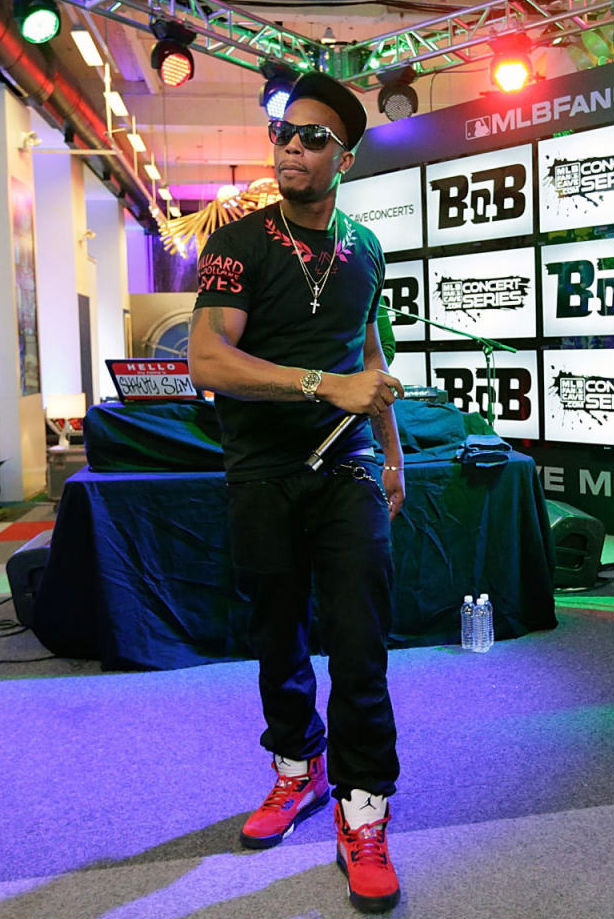 B.o.B. wearing Air Jordan 5 V Retro Toro