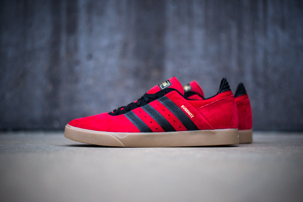 red adidas with gum sole