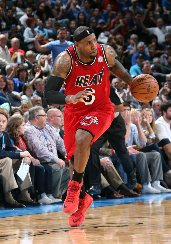 LeBron James wearing Nike LeBron X Red Suede (6)