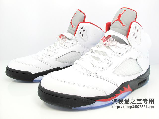 black red and white jordans 5