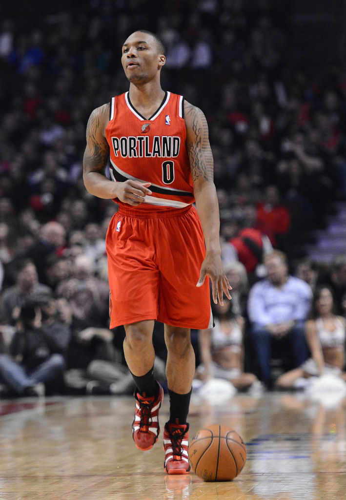 Damian Lillard wearing adidas Crazy 8