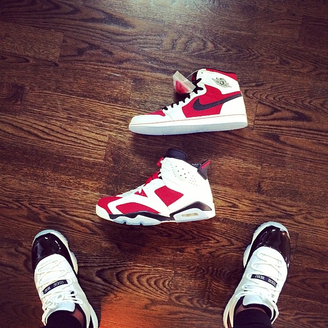 Victor Cruz Picks Up Air Jordan 1 & 6 Carmine