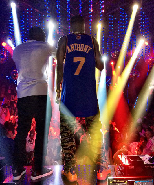 Fabolous wearing Nike Air Foamposite One Knicks