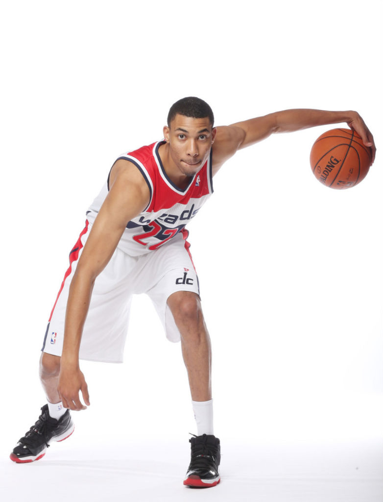 Otto Porter Jr wearing Air Jordan XI 11 Retro Black Red